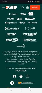 METODOS DE PAGO APP PAF