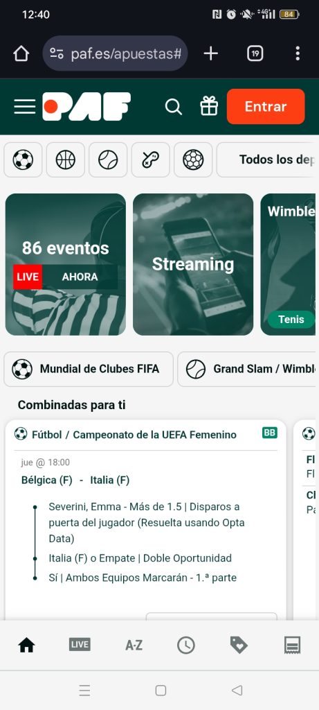 PAF APP APUESTAS